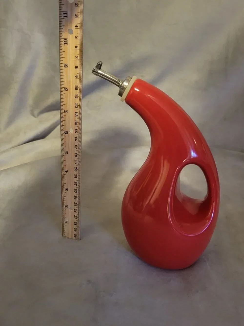 Rachel Ray Red Stonewsre Olive Oil EVOO Bottle Dispenser Cruet 24oz - H016S